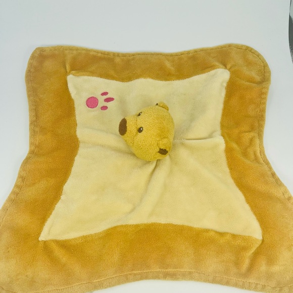 Teddy Bear Lovey Baby Security Blanket Light Brown Paw Print 10.5” Plush Soother - Picture 7 of 9